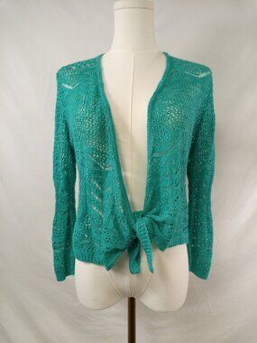 Fashion Avenue Women's Teal Cardigan Sweater Size Small